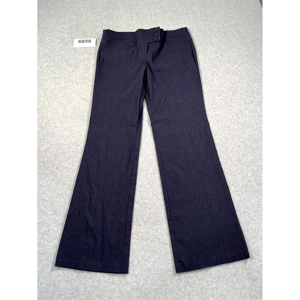 Catch My I Dress‎ Pants Womens 9 Navy Blue Rayon Stretch Flat Front Formal